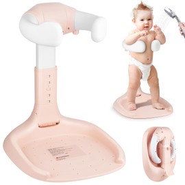 Foldable Baby Shower Stand, Anti-Slip Baby Shower Standing Support, Adjustable Baby Shower Stand, Soporte para Bañera de Bebé, Baby Bathtub with Stand Ideal Gift for Infants 6-36 Months (Pink)