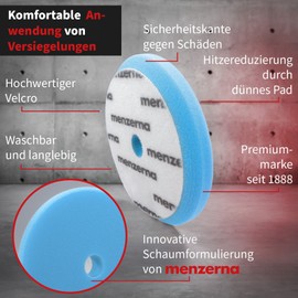 detailmate Set - Menzerna Wax Foam Pad - 150 mm - Very Soft Polishing Sponge - Ideal for Waxing - Blue + 2 Nitrile - Protective Gloves