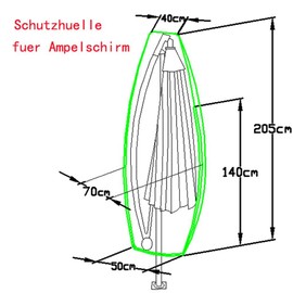 Loywe Protective Cover for Parasol, Garden Parasol, Diameter 4 m, LWA1126, White