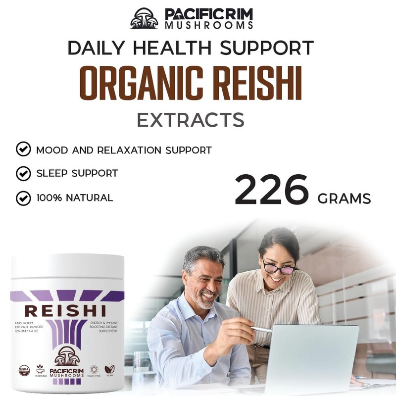 Reishi Mushroom Powder – Organic 10:1 Extract by Pacific Rim