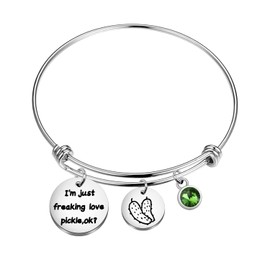AKTAP Pickle Lover Gifts Pickle Lover Jewelry for Women I'm Just Freaking Love Pickle Bracelet (pickle bracelet)