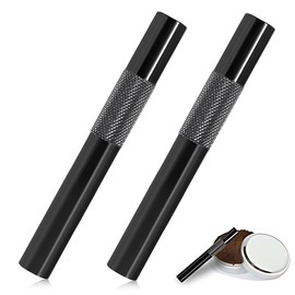 JUGUTA 2 Piece Pull Tube Set, Black, 7 cm Portable Straw, Metal Tube, Reusable, Premium Straw