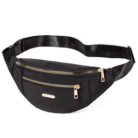 Fanny Pack Waist Pack for Women, Cross Body Bag Jogging Pouch Belt Bag for Outdoors Traveling Hiking - Black