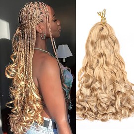 Amir Hair 8 packs French Curly Braiding Hair 20 Inch Loose Wave Braiding Hair Pre Stretched Synthetic Hair Extensions (24#) …