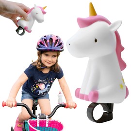 GAROMIA Bicycle Bell Children's Unicorn Bicycle Squeeze Horn Bicycle Horn Children Girls Bicycle Bell Pink Unicorn Horn Cartoon Bicycle Bell for Children's Bicycle Scooter Balance Bike Accessories