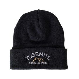 USmania Yosemite National Park Embroidered Beanie Winter Hat (Black)