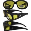 2 Pairs Birdz Swallow Foam Padded Motorcycle Riding Glasses Black