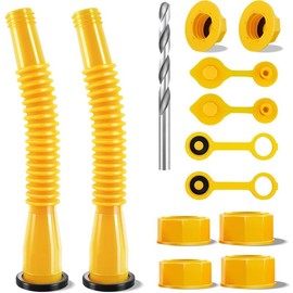 Gas Can Spout Replacement, Gas Can Nozzle, Easier To Use, for Most 1/2/5/10 Gal Oil Cans, with Gas Tank Vent Caps, Christmas Gift for Men, Chemical Resistant, Tools And Gadgets:_Yellow_3 Kit