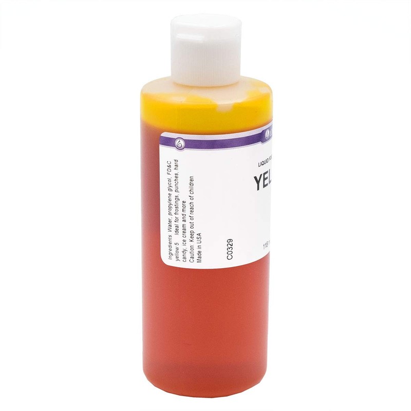 LorAnn Yellow Liquid Food Coloring, 4 ounce bottle