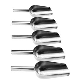 Sweet Scoops and Tongs Set, Stainless Steel Scoops with Handle 5pcs Sweet Scoops and 5 Pieces Ice Tongs for Buffet, Parties, Candy Bar, Wedding and More.(5*Sweet Scoops)