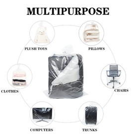 Paquete de 10 bolsas de almacenamiento de plástico transparente de 32 x 42 pulgadas, a prueba de polvo, a prueba de humedad, bolsa de mudanza y almacenamiento para ropa de manta y juguetes de felpa