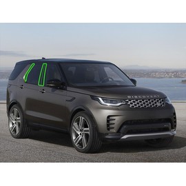 Rvinyl Pillar Post Pre Cut Window Trim Kits in Gloss Black Compatible with Land Rover Discovery 2017-2024 - Adhesive Backs