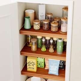 Aluminum 5 PCS Wire Rack Covers for Pantry Wood Grain, 24'' W * 12'' D Ready to Use, Faux Wood Shelf Covers for Wire Shelving, Rustic Closet Shelves Covering Toppers, for Pantry, Bathroom, Kitchen