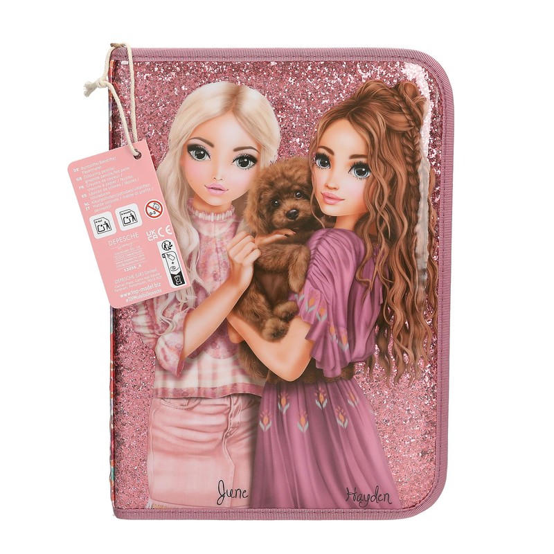 TOPModel Large Pencil Case Floral with Pens