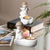 Tealight Candle Holder, Ceramic Angel Candle Holder for Table Display,