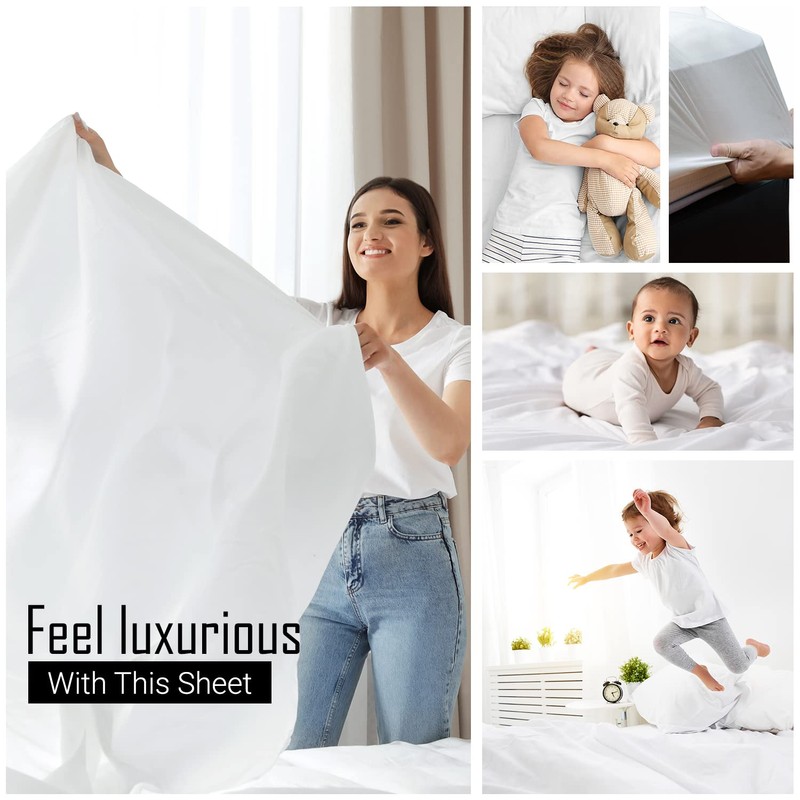 Sunshine Comforts Egyptian Cotton Fitted Sheets Breathable, Anti Wrinkle 40cm