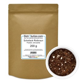 DistrEbution.com Shellac Reddish Brown 200g Dewaxed Leaf Shellac Polishes Varnishes Seals