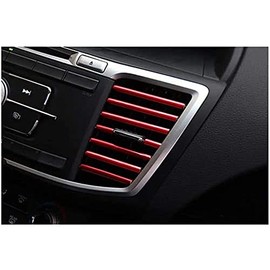 LEIWOOR 10 Pcs Interior Moulding Trim Air Conditioning Outlet Colorful Film Interior Exterior Decoration Seal Strip Line (Red)