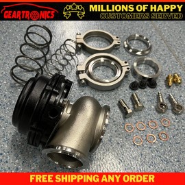 Gearzaar Black- 44mm Wastegate External Turbo W/ TIAL V-Band Flange Spring MV-R 14PSI