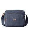 TRP0235 Troop London Classic Canvas Across Body Bag - Charcoal