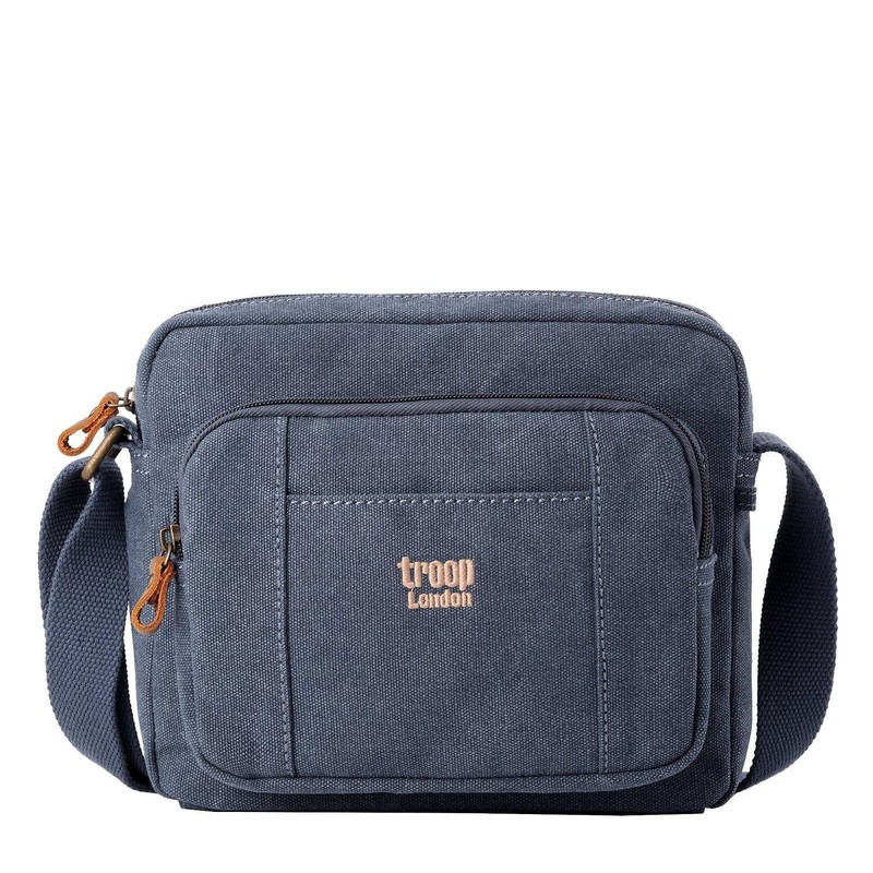 TRP0235 Troop London Classic Canvas Across Body Bag - Charcoal