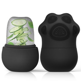 Ice Face Roller For Women, Ice Cube for face and Eyes,De-Puff Eye Bags,Reduce Migraine Pain,Cat Claws Reusable Massage Silicone Ice mold Skin Care Tools (Black)