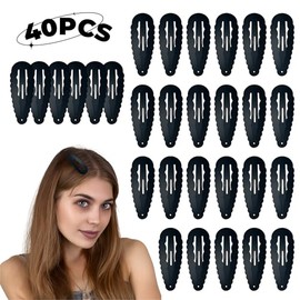 40 pinzas para el pelo negras para mujer, pasadores de 5 cm para niñas y niños, accesorios antideslizantes para el pelo para uso diario y peinado.