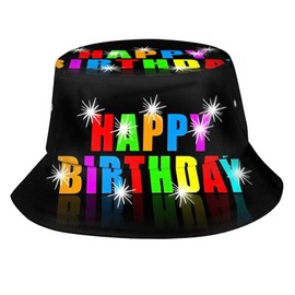 Happy Birthday Bucket Hat for Men Women Packable Sun Cap Birthday Party Outdoor Fisherman Hat