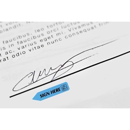 Sign Here Tabs 2000 Pcs, Sign Here Stickers Sticky Notes Tabs 5 Colors with Dispenser Arrow Flag, Easy to Post for Notary Books Paper