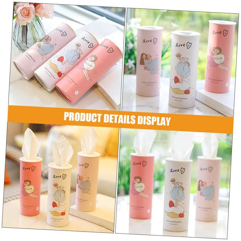Alipis 3Pcs Decorative Tissue Roll Cute Printed Hand Tissues for