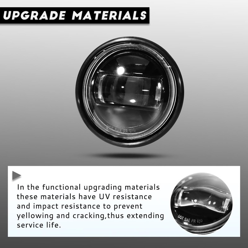 Pair Led Black Fog Lights Replacement With Bulbs Fit For