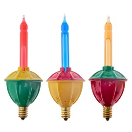 Creative Hobbies Replacement Bubble Light Bulbs - Vintage Multi Color Fluid Bubbling Holiday Lights C7 E12 Candelabra | 3 Pack