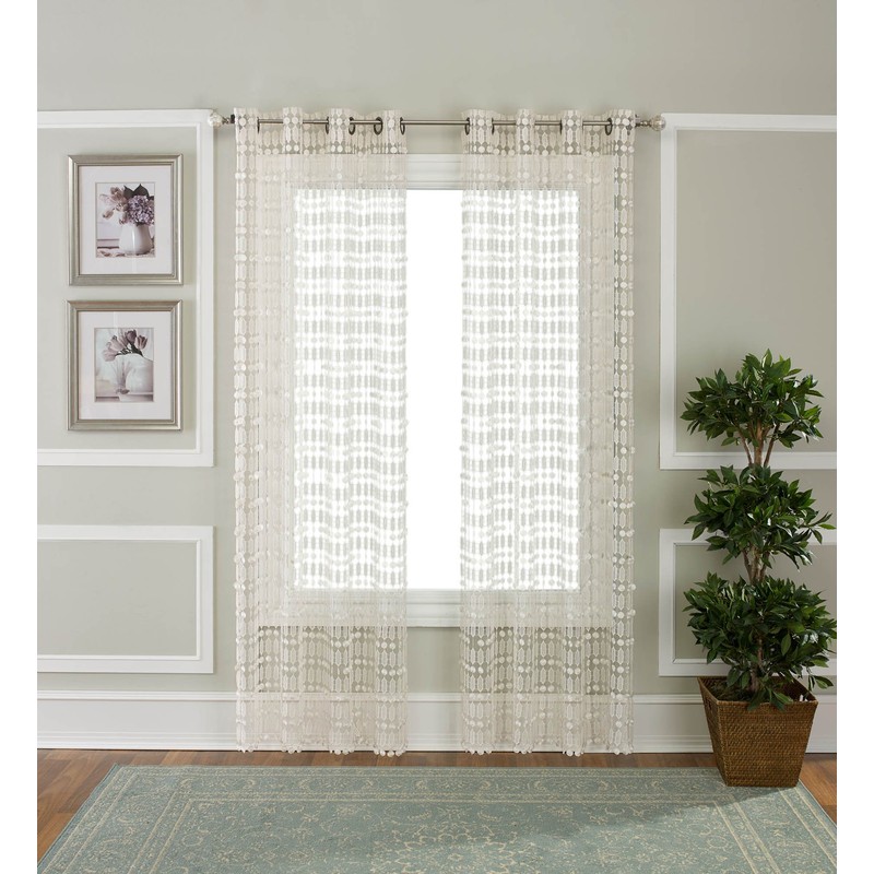 RENAISSANCE HOME FASHION Amelia Macrame Grommet Panel, 54" X 63",