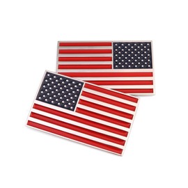 3D American Flag Metal Car Sticker, 3.15" x 2" USA Flag Decal, Zinc Alloy Emblem for Truck, Car, Motocycle, Boat (Original - Pair)