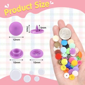 TOAOB 432 Sets Plastic Snap Buttons No Sew 24 Colors T5 Press Studs Snap Fasteners for Clothes Sewing and Crafting DIY Clothing