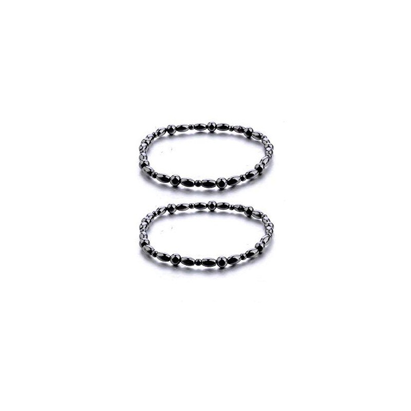 Yocoyee 2pcs Anklet Hematite Relieve Joint Pain Healing Therapy Healthy
