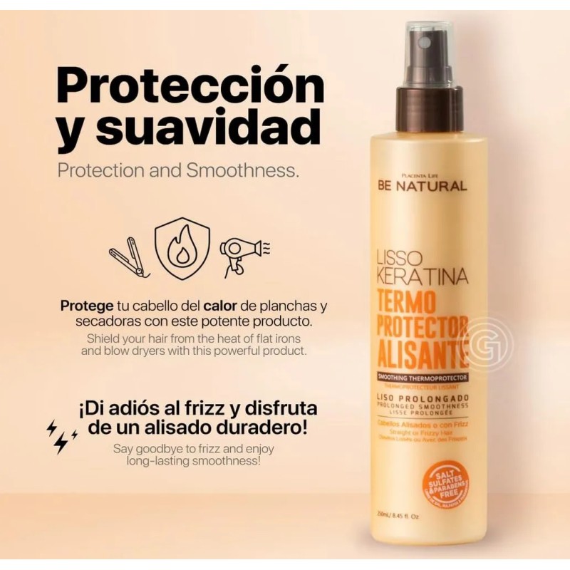 Be Natural Lisso Keratina Termoprotector Alissante Frizz