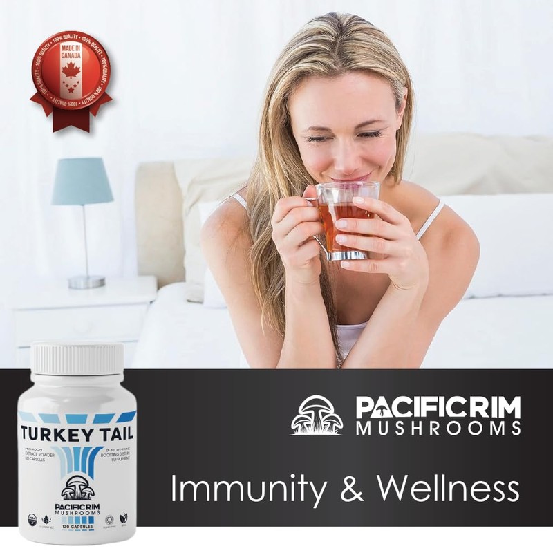 Pacific Rim Mushrooms Turkey Tail Supplement | High Potency 10:1