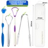 4 Pack Tongue Scraper Travel Case for Tongue Cleaner, Toothbrush,