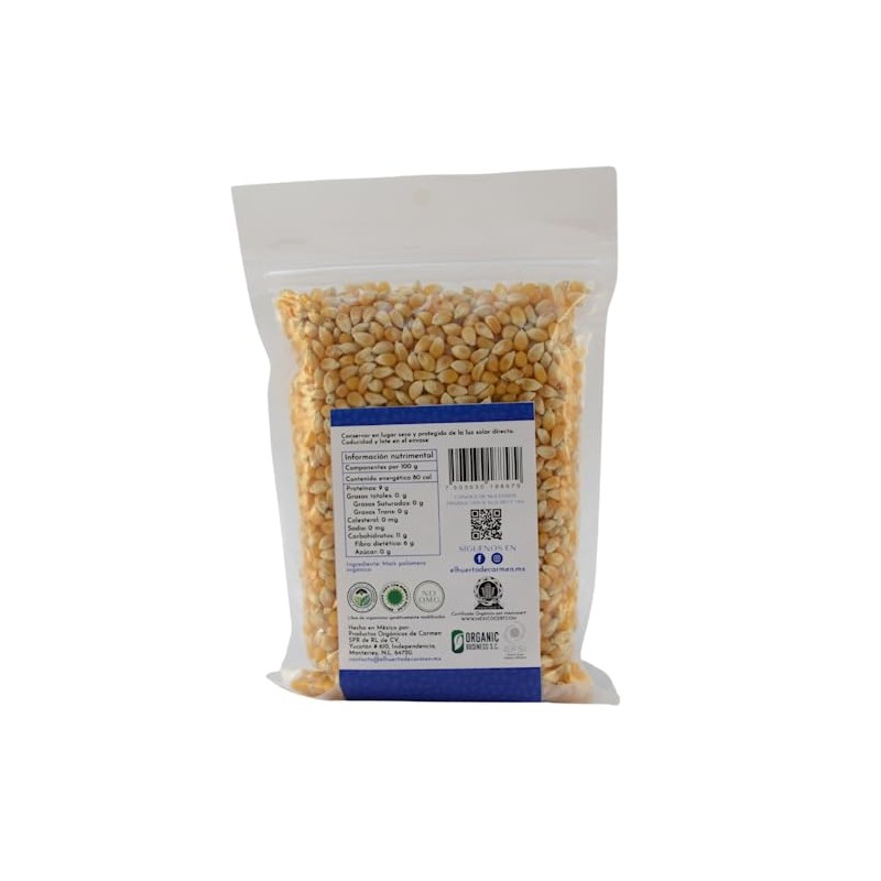 Maíz Palomero 500g Orgánico Huerto De Carmen Palomas Grandes