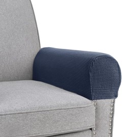 Kaket Sofa Arm Covers Grey, Anti-Slip Armchair Covers Slipcover Protector, Stretchy Armrest Covers for Sofa Couches (Dark Grey)