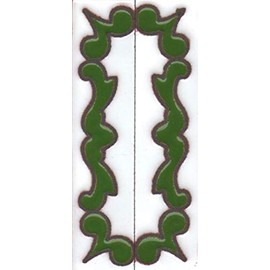 Ceramic House Numbers & Letters, Green & White, Tile Size: 10cm x 5cm, 2 to 13 Tile Frames (Ends set)