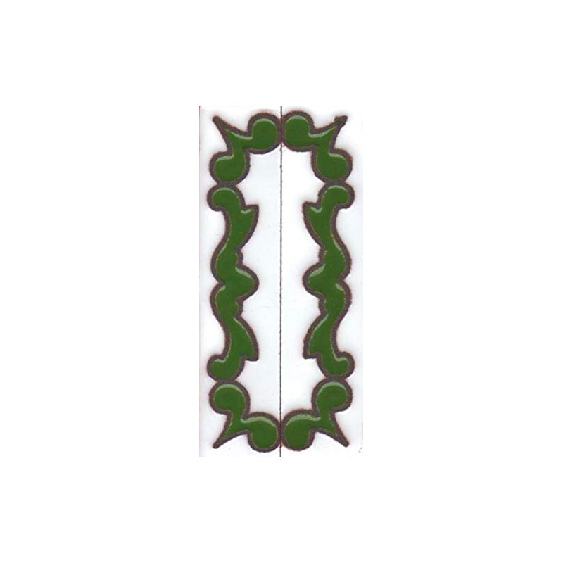 Ceramic House Numbers & Letters, Green & White, Tile Size: