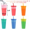 Lyellfe 10 Pack Color Changing Cups, 24 oz Reusable Tumblers