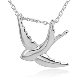 CHUVORA 925 Sterling Silver Dove Bird Peace Love Symbol Pendant Necklace 17.5'' Women Jewelry