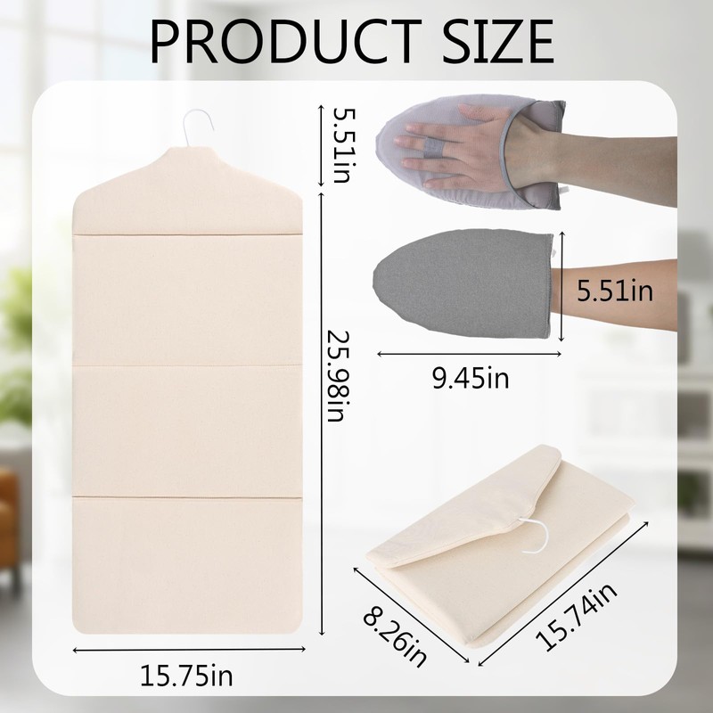 Foldable Steam Board with Ironing Glove 32" x 16" Steamer