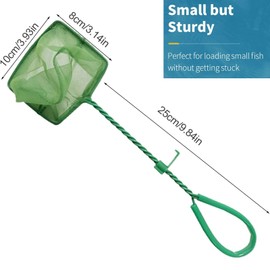 Aquarium Fishing Net,2 PCS Fish Tank Quick Catch Mesh,Aquarium net Fish Tank net whith 25cm Plastic Coated Handle,Soft Aquarium Fishing Netzesh Fish Nets for Catching Small Fishes or Debris(7 * 8cm)