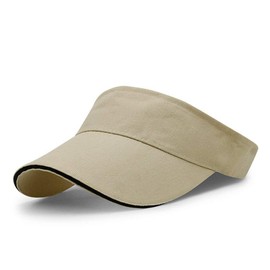 VSUSN Unisex Visor Cap Sun Hat Adjustable Summer Hat with Velcro Fastening for Men and Women, beige