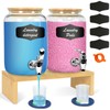 2PCS 1Gallon Glass Laundry Detergent Dispenser Set with Bamboo Lids