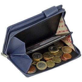 Branco Leather Purse Women's Long Purse Black Red Taupe Berry Blue Olive Very High Quality, blue, Modern